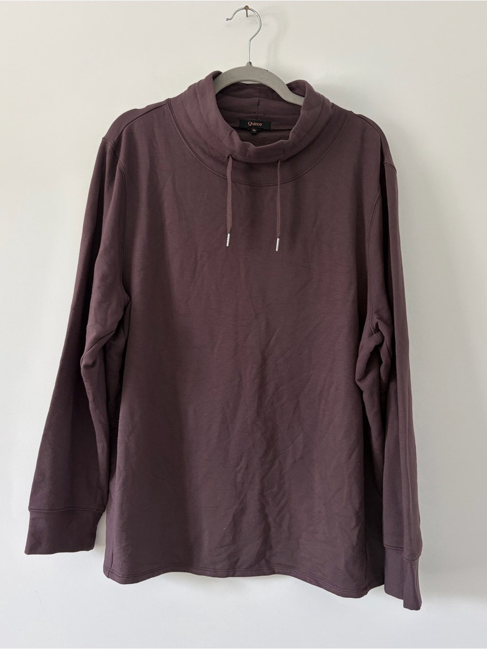 Quince Super Soft Fleece Mock Neck Pullover Casual Sweater Dried Fig XL